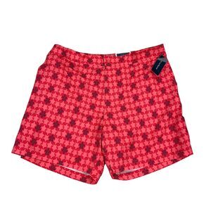 Club Room Mens Turtle-Print Mesh-Lined 7" Board Shorts Pink XL